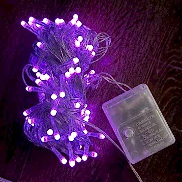 10m 100 Led Damla Uçlu Pembe Işık Şeffaf Kablo 