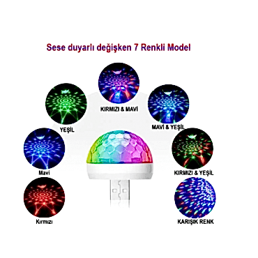 Usb Girişli Sese Duyarlı Disko Topu