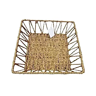 Doğal Örgü Kare Sepet