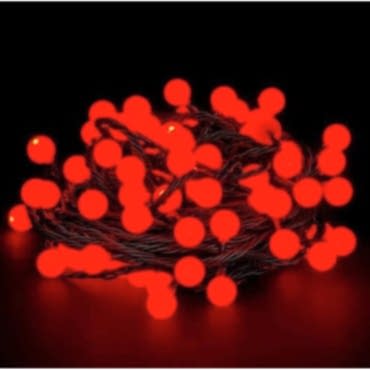 5m 28 Led Kırmızı Işık Siyah Kablo Fişli