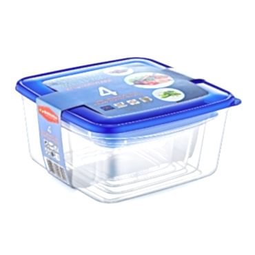 4'lü Kare Saklama Kabı Seti 