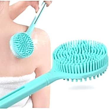 Çift Taraflı Silikon Uzun Saplı Banyo Fırçası