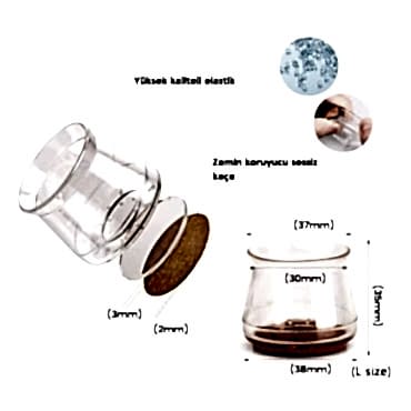 4'lü Keçeli Şeffaf Silikon Sandalye Ayak Koruyucu Seti