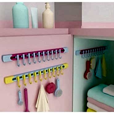 10 Kancalı Raylı Mutfak ve Banyo Düzenleyici Askı 