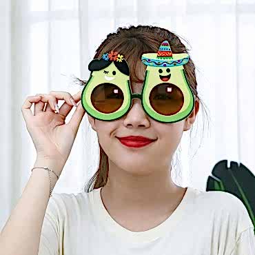 Hawaii Temalı Avokado Gözlük
