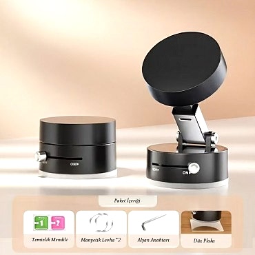 Mıknatıslı Katlanabilir Telefon Tutucu - Torpido ve Cam Uyumlu