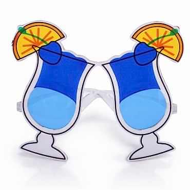 Mavi Kokteyl Bardak Parti Gözlüğü