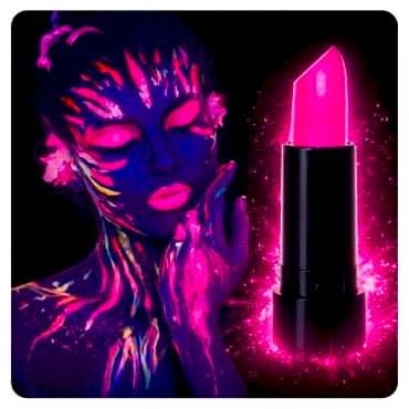 UV Neon Pembe Ruj – Karanlıkta Parlayan Makyaj Boyası