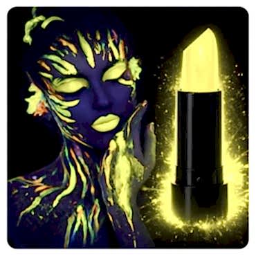 UV Neon Sarı Ruj – Karanlıkta Parlayan Makyaj Boyası
