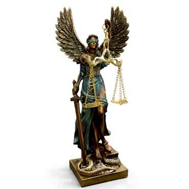 30x9 cm Polyester Kanatlı Adalet Biblosu 