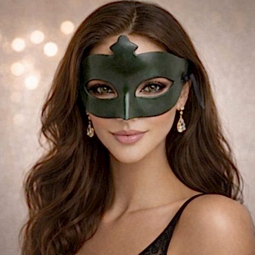 Haki Yeşil Gizemli Masquerade Balo Maskesi