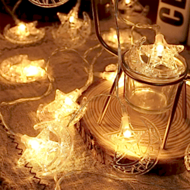 3m 20 Led 2 Kademeli Ay Yıldız Pilli LED Işık 