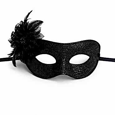 Siyah Simli Tüylü Balo Maskesi 