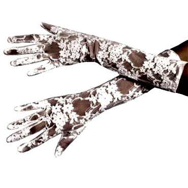 Beyaz Renk Orta Boy Dantelli Eldiven