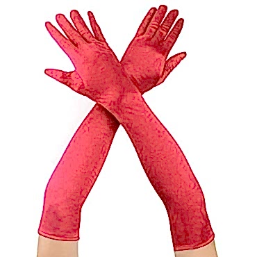 Kırmızı Renk Uzun Kumaş Eldiven