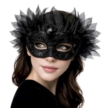 Siyah Taşlı Venedik Lüks Tüllü Parti Maskesi