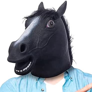 Gerçekçi At Kafası Maskesi Siyah Renk