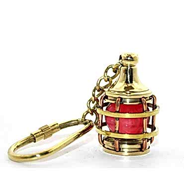 Pirinç Kırmızı Gaz Lambası Tasarımlı Anahtarlık 