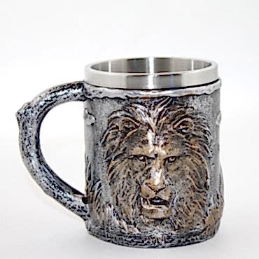 Paslanmaz Çelik Aslan Büstü Kupa Bardak