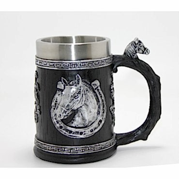 3D Kabartmalı At Büstü Paslanmaz Çelik Kupa Bardak