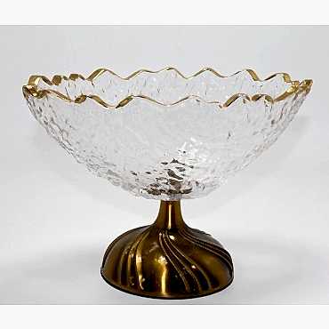 Gold Detaylı Eskitme Ayaklı Dekoratif Cam Sunumluk