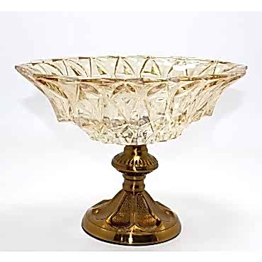 Gold Detaylı Eskitme Ayaklı Dekoratif Cam Sunumluk