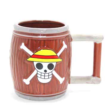 One Piece Hasır Şapka Korsanları 3D Fıçı Tasarımlı Kupa Bardak 