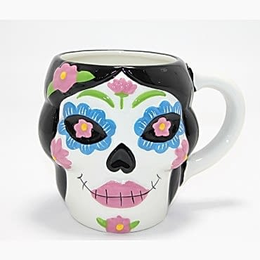 Day Of The Dead Şeker Kurukafa Tasarımlı Seramik Kupa Bardak 
