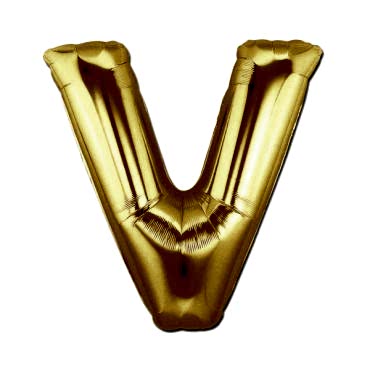 Altın Sarısı Folyo V Harfi Balon 1 Metre