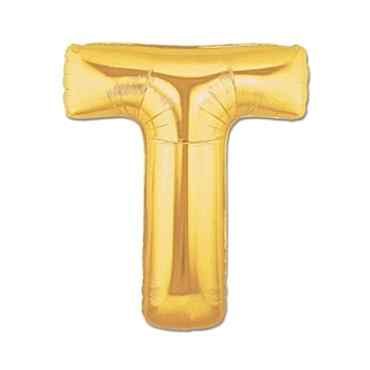 Altın Sarısı Folyo T Harfi Balon 1 Metre