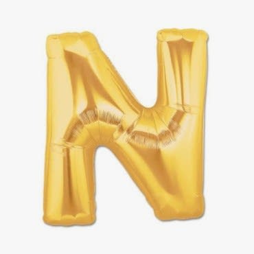 Altın Sarısı Folyo N Harfi Balon 1 Metre
