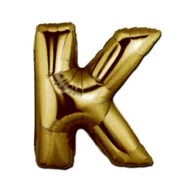 Altın Sarısı Folyo K Harfi Balon 1 Metre