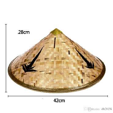 Naturel Renk Cambodia Kamboçyalı Vietnam Şapkası PVC Hasır
