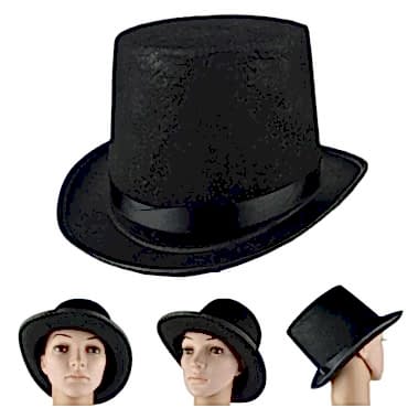 Yetişkin Boy Siyah Renk Keçe Sihirbaz Fötr Şapka