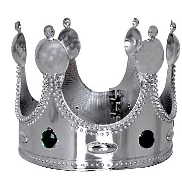 Plastik Kral Tacı Gümüş Renk Yetişkin 55 cm