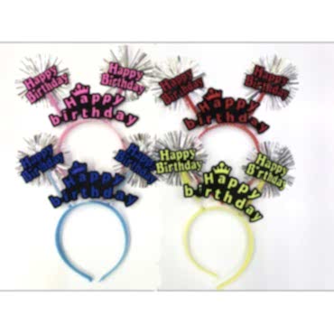 Happy Birthday Neon Renk Doğum Günü Tacı - 12 Adet