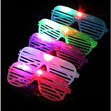Led Işıklı Renkli Panjur Gözlük 12 Adet