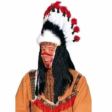 Kızılderili Başlığı Şapkası kırmızı beyaz