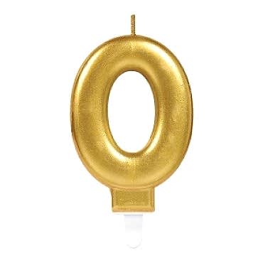 0 Rakamı Mum Gold Renk