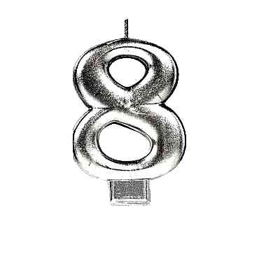 8 Rakamı Mum Gümüş Renk