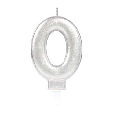 0 Rakamı Mum Gümüş Renk