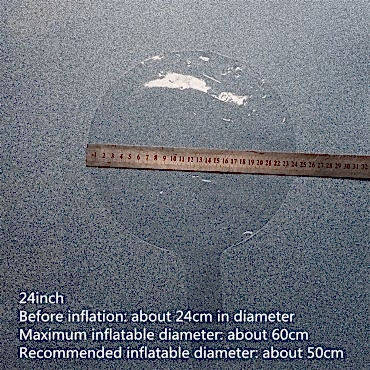 Kırmızı Simli Yuvarlak Şeffaf Balon 24 İnç