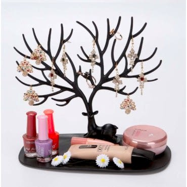 Geyik Tasarımlı Takı Standı Siyah