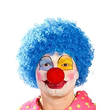 Mavi Renk Kıvırcık Afro Palyaço Seti