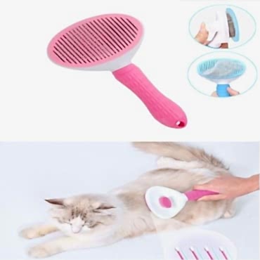 Otomatik Temizlenen Evcil Hayvan Tarağı Pembe