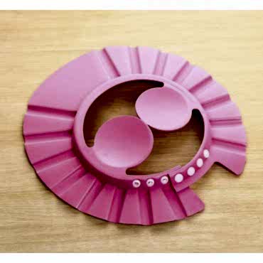 Bebek Banyo Şapkası Düğmeli Kulaklıklı Pembe