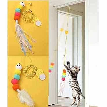 Elastik Yapışkanlı Kedi Oyun Oltası