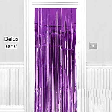  Işıltılı Duvar ve Kapı Perdesi Mor Renk 