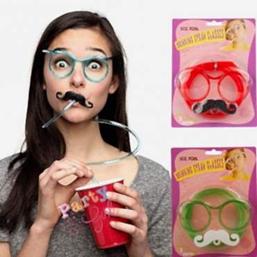 PIPETLI PARTI GÖZLÜĞÜ - ÇOCUK VE YETIŞKIN BIYIKLI PIPET GÖZLÜK