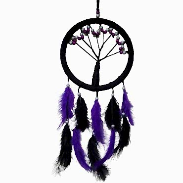 Mor İncili Hayat Ağacı Dream Catcher